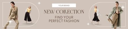 Plantilla de diseño de Anuncio de nueva colección con mujeres jóvenes y elegantes Ebay Store Billboard 