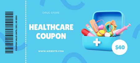 Healthcare Services Voucher Coupon 3.75x8.25in Design Template