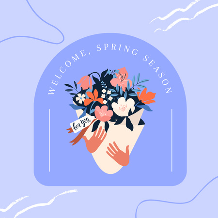 Plantilla de diseño de bienvenido temporada de primavera Instagram 