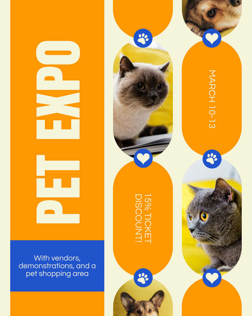 Template di design Cats and Dogs Show Event Instagram Post Vertical