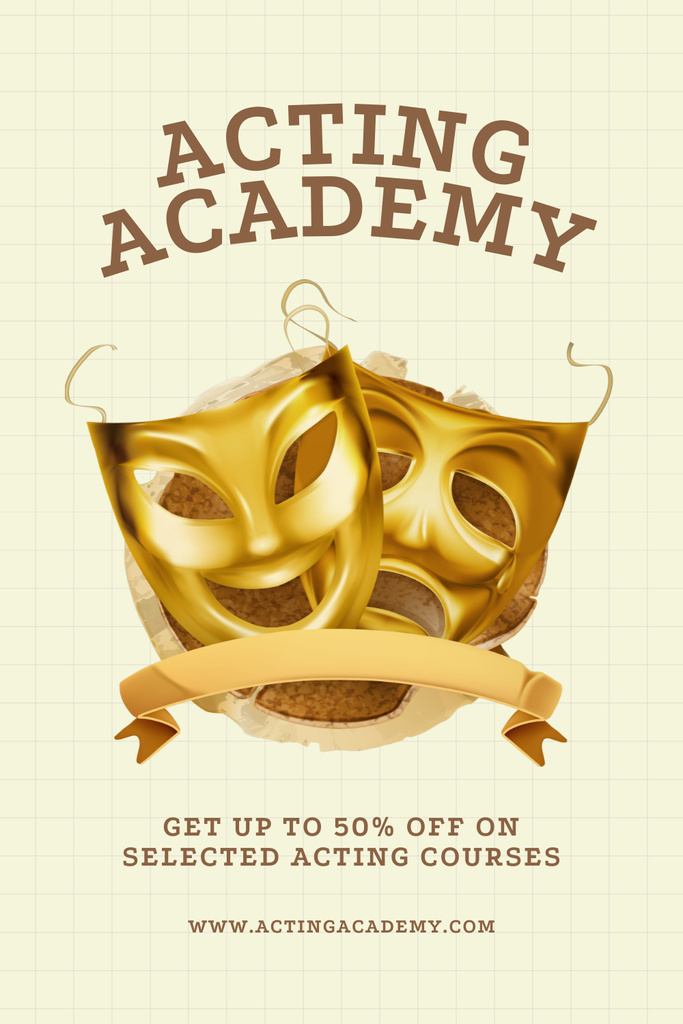 Offer Discounts on Select Acting Courses Pinterest Design Template