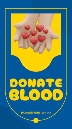 Donate Blood to Help Ukraine Instagram Story Design Template