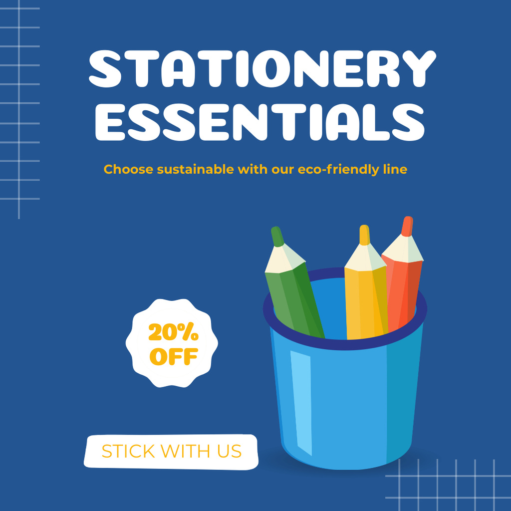 Sustainable Stationery Shop Products Instagram AD Modelo de Design