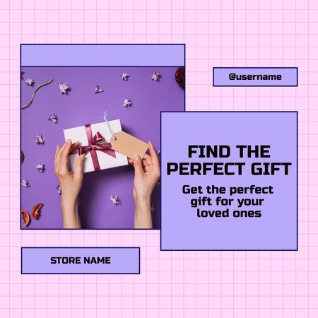 Designvorlage Perfect Gift Matching Offer with Gift Box Image für Instagram