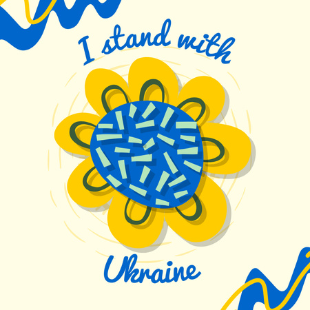 Designvorlage I stand with Ukraine für Instagram