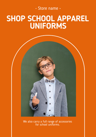 School Apparel and Uniforms Sale Offer Poster 28x40in Design Template