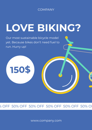 Bicycle Sale Announcement with Best Price Poster Design Template