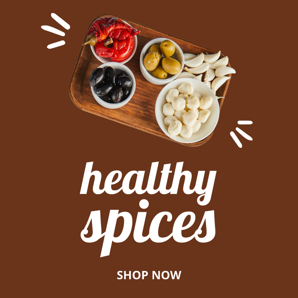 Designvorlage Range Of Spices In Bowls Promotion für Instagram