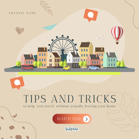 Tips for Traveling From Home with Tourists Instagram Design Template