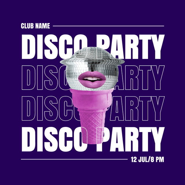 Designvorlage Party Event Announcement with Creative Illustration für Instagram