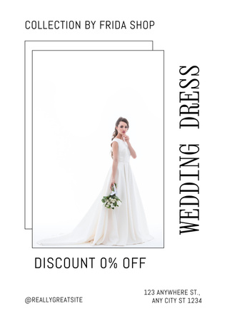 Discount on Wedding Dresses Poster Design Template