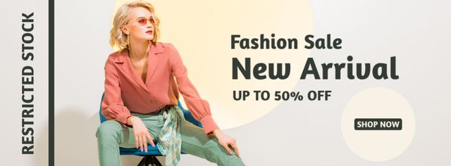 New Arrival Fashion Sale Facebook coverデザインテンプレート