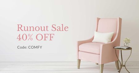 Platilla de diseño Furniture Store ad with Armchair in pink Facebook AD