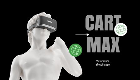 Szablon projektu Antique Statue with Virtual Reality Glasses Business Card US