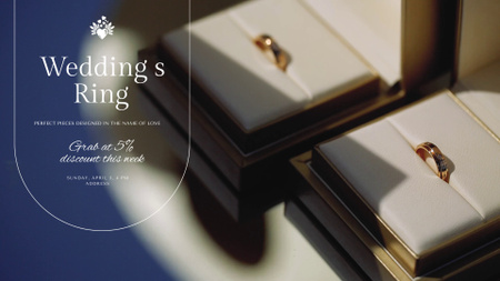 Plantilla de diseño de Wedding Rings With Discount In Boxes Full HD video 