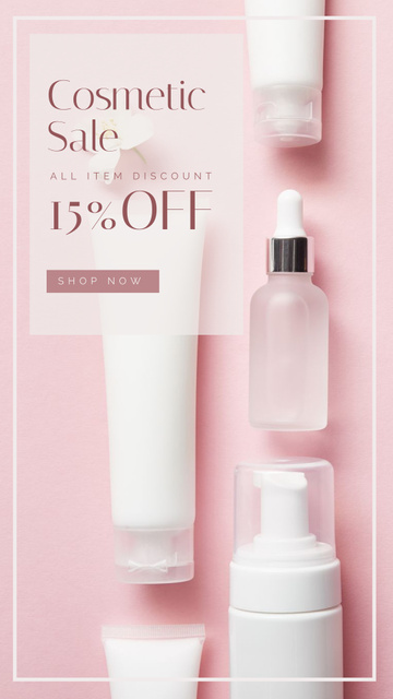 Designvorlage Cosmetic Sale für Instagram Story
