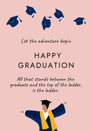 Graduation Party Announcement in Pink Poster Design Template