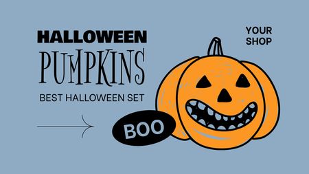 Halloween Pumpkins Sale Offer Label 3.5x2in Design Template
