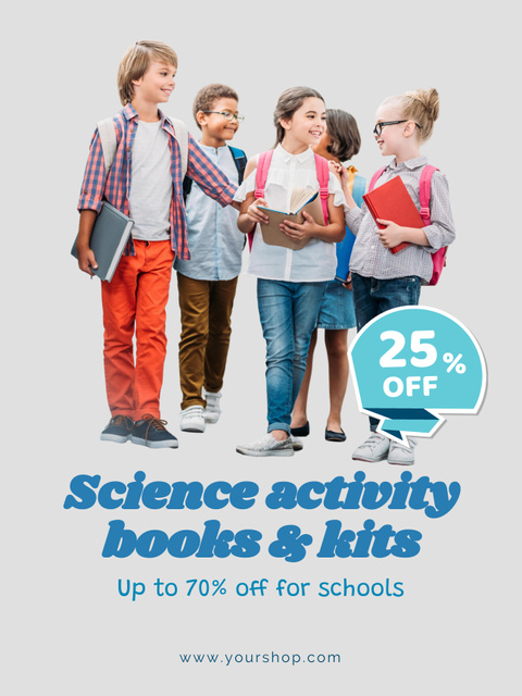 Science Books and Kits Sale Poster USデザインテンプレート