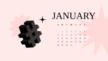 soyut figürlerin i̇llüstrasyonu Calendar Tasarım Şablonu