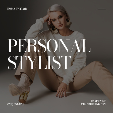 Ontwerpsjabloon van Animated Post van Persoonlijke Stylist-service bij het definiëren van stijl en garderobe-aanbod