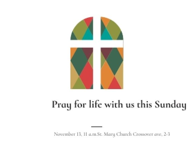 Pray for life with us this Sunday Large Rectangle Design Template