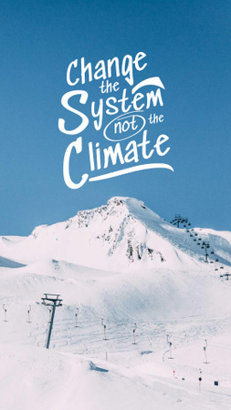 Ontwerpsjabloon van Instagram Video Story van Bewustwording van klimaatverandering met besneeuwde bergen