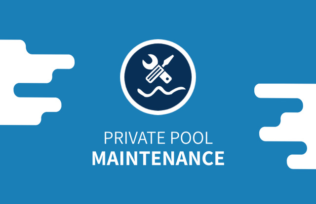 Private Pools Maintenance and Repair Business Card 85x55mm Modelo de Design