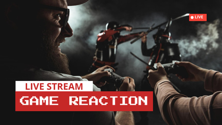 Game Reaction Live Stream Youtube Thumbnail Design Template
