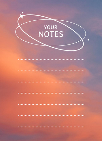Platilla de diseño Personal Planner with Clouds Texture Notepad 4x5.5in