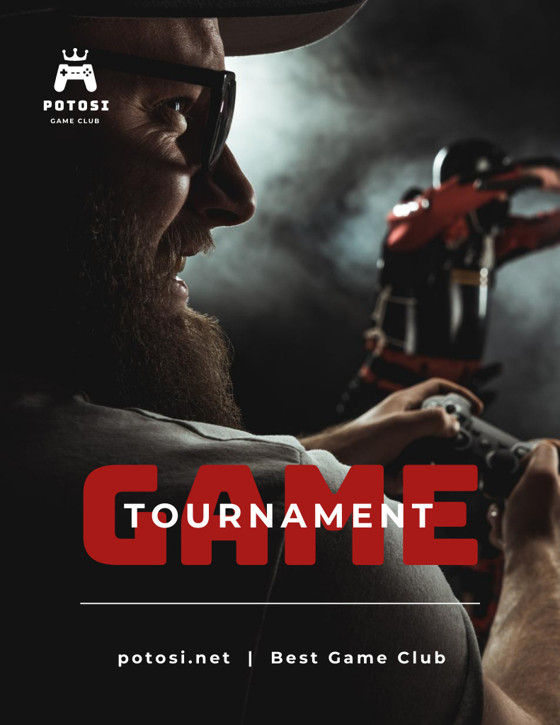 VR Games Tournament Ad Flyer 8.5x11in tervezősablon