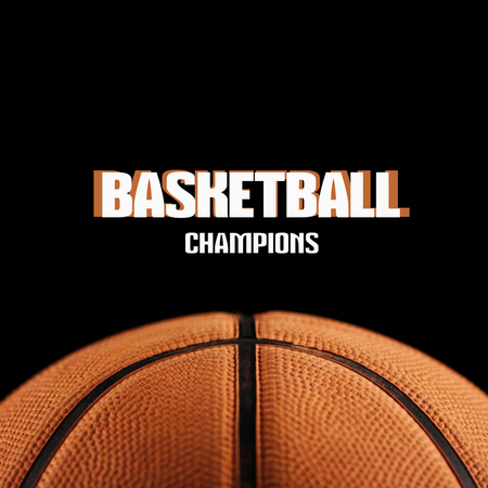 Emblem with Basketball Ball Logo Design Template