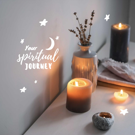 Designvorlage Astrological Inspiration with Cozy Candles für Instagram