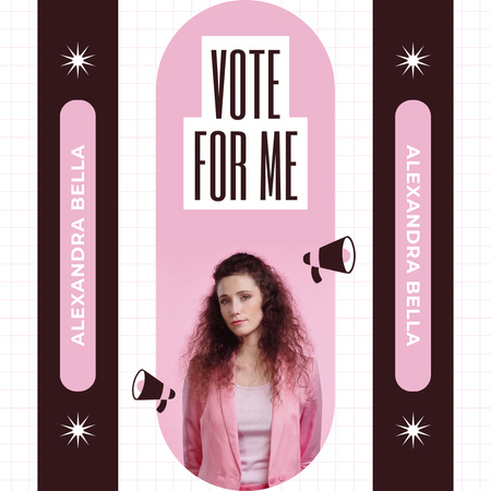 Woman in Pink at Elections Instagram AD Design Template
