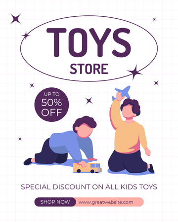 Ontwerpsjabloon van Instagram Post Vertical van Special Discount on All Children's Toys