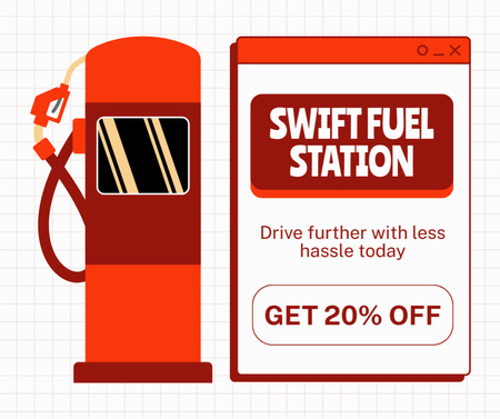 Swift Fuel Station Service Offer at Discount Facebook Design Template