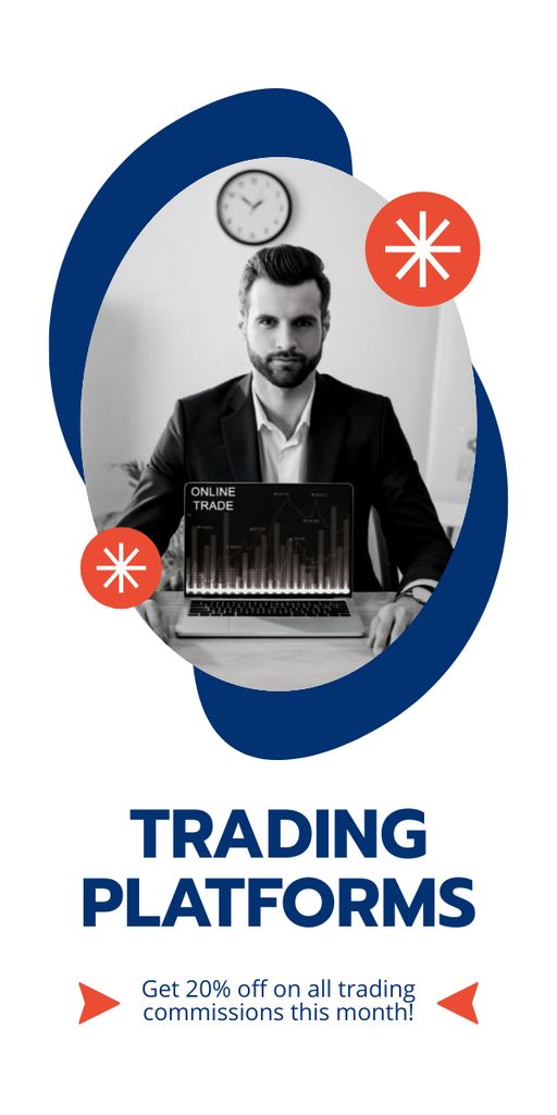 Ontwerpsjabloon van Graphic van Stock Trading Platforms Presented