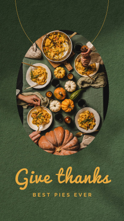 Thanksgiving Holiday Celebration with Festive Dinner Instagram Story Design Template
