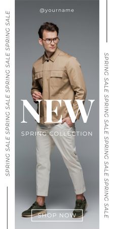 Spring Sale New Men's Collection Graphic – шаблон для дизайну