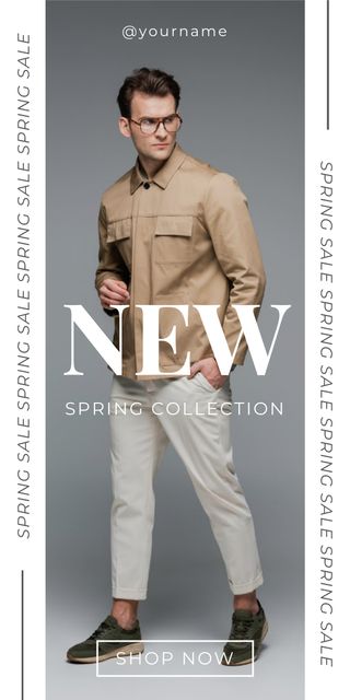 Spring Sale New Men's Collection Graphic – шаблон для дизайна