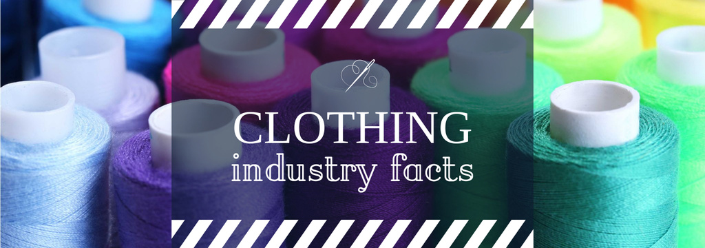 Designvorlage Clothing Industry Facts Spools Colorful Thread für Tumblr