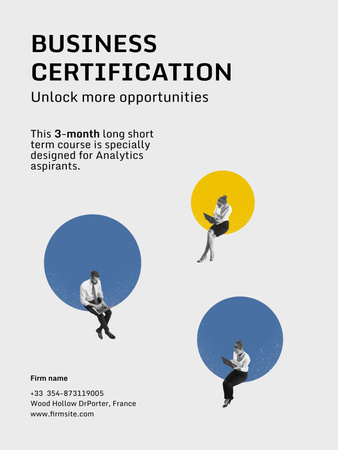 Business Certification Course Ad Poster US tervezősablon