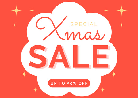Special X-mas Sale Red Card Design Template