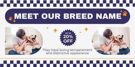 Discount on Purebred Domestic Dogs Twitter Design Template