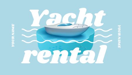 Yacht Rent Offer Business Card US Design Template