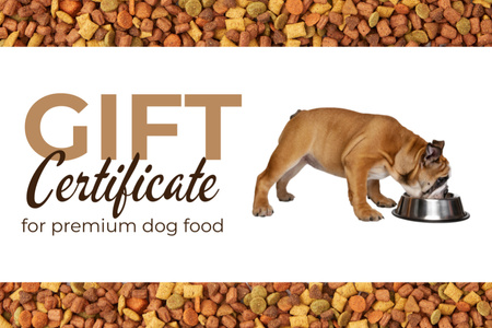 Template di design Buono cibo per cani Premium Gift Certificate