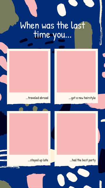 Last Time challenge on Snapshots in pink Instagram Story Πρότυπο σχεδίασης