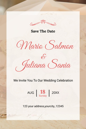 Ontwerpsjabloon van Invitation 6x9in van Wedding Celebration Invitation