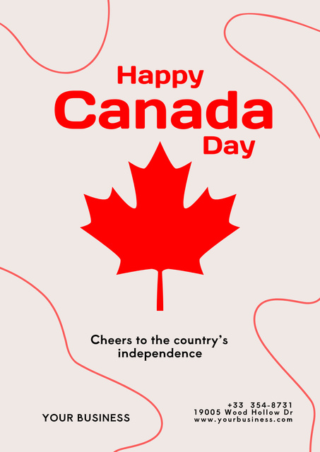 Happy Canada Day Poster Tasarım Şablonu