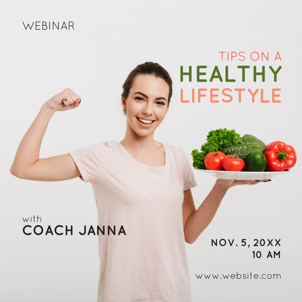Healthy Lifestyle Webinar  Instagram Πρότυπο σχεδίασης